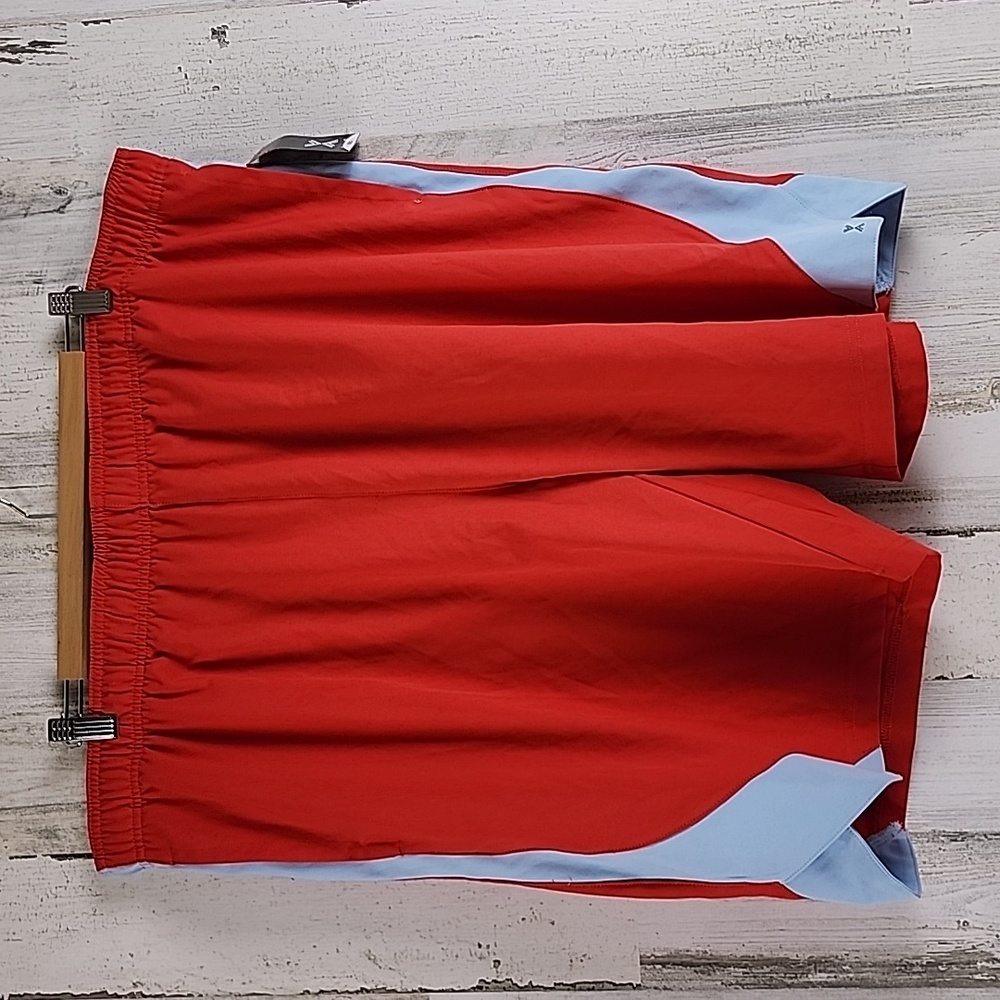 Xersion red powder blue basketball shorts pockets drawstring waist Size XXL NEW